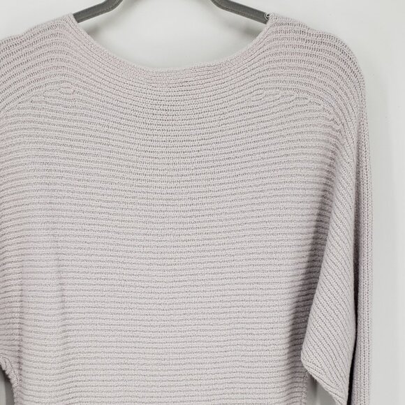 Express Asymmetric Hem Ribbed Knit Pullover Tunic Sweater XS Womens Pale Gray - Picture 8 of 10